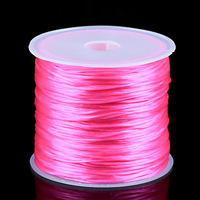 Cordon élastique plat multicolore de 0,8 mm, fil de cristal pour la fabrication de bijoux, composant pour colliers, 50 mètres/rouleau