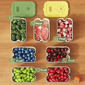 Caja sellada para refrigerador para caja de verduras y frutas con escurridor, contenedores Organizadores de alimentos de doble capa, caja reutilizable - Product Image 6