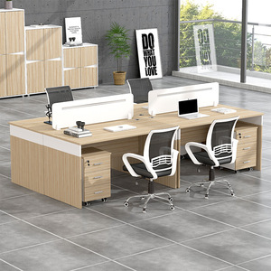 Modern Office <b>Desk</b> With Chair Combination Computer <b>Desk</b> With Partition Storage Cabinet Employee <b>Workstation</b> Minimalist Design - Product Image 3
