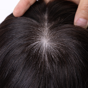 Lụa Với Ren Cơ Sở <span class=keywords><strong>Topper</strong></span> Kích Thước Lớn Đầy Đủ Tay Gắn Châu Âu Tóc Trinh Nữ Chất Lượng Tóc Con Người Toppers - Product Image 6