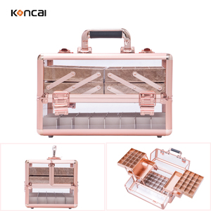 For New Arrival Geometric Durable Aluminum Manicure Working Station Cover Closure for Salon Makeup Studio Rolling <strong>Nail</strong> <strong>Case</strong> - Product Image 4