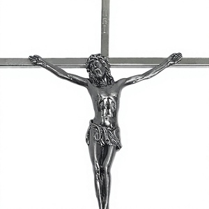 Croix de jésus, Crucifix en métal, suspendu avec jésus, église religieuse, INRI - Product Image 4