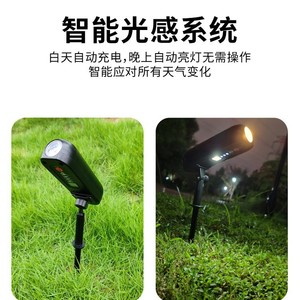 Lampes solaires d'extérieur pour pelouse, projecteurs en aluminium étanches à montage au sol, éclairage paysager pour arbres de jardin - Product Image 3