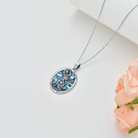 Collier pendentif ovale en argent sterling 925 gravé avec le mot Saint Michel et coquille d'ormeau, bijoux religieux