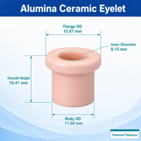 Guide-fil en céramique d'alumine Al2O3 95% 99% résistant à l'usure pour machines textiles de filature et de tissage