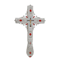 2023 prix de gros religieux église décoration alliage sculpté 29cm main grande croix pour la prière de l'église
