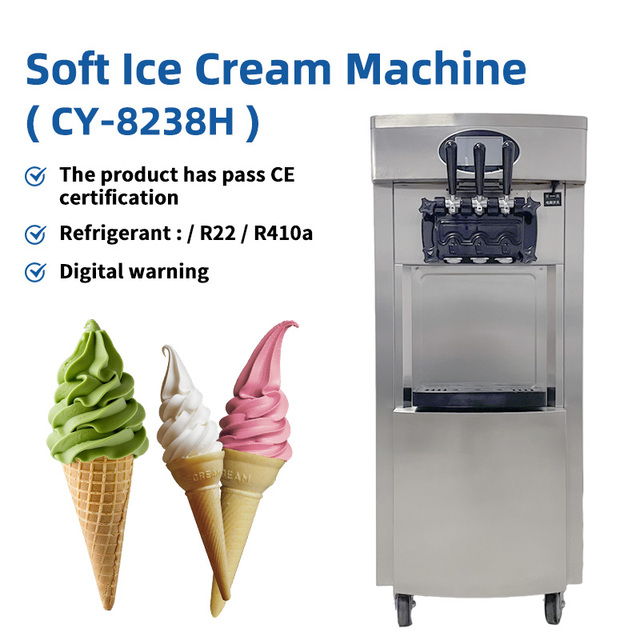 New Fully Automatic Large Capacity Soft-serve Ice Cream Machine 28-32L/H Milk Fruit Options Easy Operation for Dessert Shops