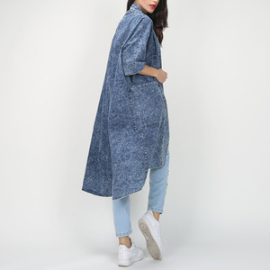 MF Tendance Cardigan Denim Coupe-Vent Femmes Mode Revers Chauve-Souris Manches Designer Casual Street Shot Porter Veste Lâche - Product Image 3