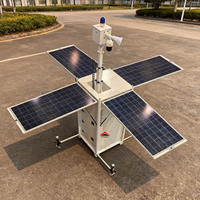 Torre Solar Móvil Impermeable para Sistemas Fuera de Red, Mástil Manual de 6m, Paneles Solares de 4x350W, Inversor de 1000W para Ingeniería Temporal