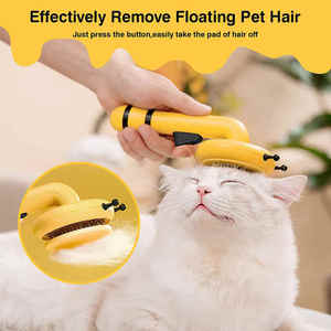 2025 in acciaio inox piccola ape Pet spazzola pettine per cane gatto toelettatura strumento per capelli galleggianti rimuovere massaggio Pet pettine spazzola - Product Image 5