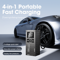 Wolf ABS Material Tire Inflator 14.8V Portable Air Compressor LED Digital Display Tire Pressure Monitor Car Jump Starter 8000mAh