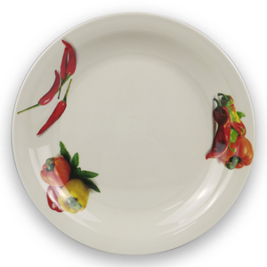 Plato Hondo Redondo de Melamina con Diseño de Pimiento Chili de 26 cm para Servir <span class=keywords><strong>Tacos</strong></span> y <span class=keywords><strong>Carne</strong></span> Asada - Product Image 5