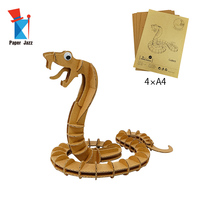 Scuola classe didattica forniture animali cartone ondulato naturale o stampa a colori 3D PUZZLE serpente con gli occhi