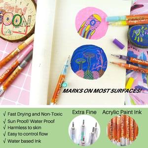 Pennarello per unghie nuovo arrivo penna Graffiti 0.5mm estremamente Fine pittura di belle arti disegno a linee pennarello per pittura acrilica - Product Image 4