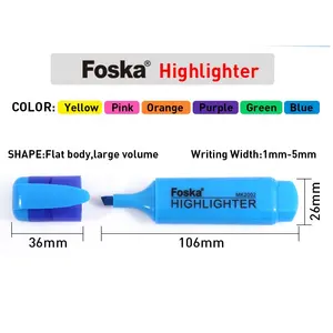 Foska 5 mm Line Width Highlighters Premium Water Based Ink Small Chisel Tip Cute Highlighters for School Home Office