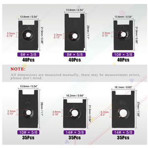 Assortiment de vis à écrou en U Winning Path Point, 225 pièces, noires, pour la réparation des garnitures de tableau de bord et de portières de voitures - Product Image 4