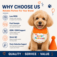 Bavoir pour chien personnalisé brodé Joyeux Anniversaire, bandana pour animal de compagnie en forme de gâteau avec sangle à nouer, cadeau promotionnel coloré pour fête, vente en gros