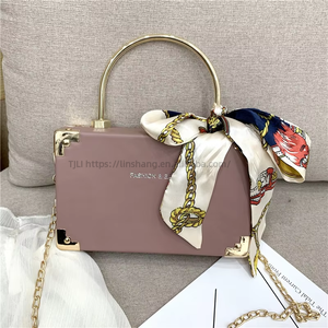 Autumn and Winter Hot Dinner Handheld <b>Square</b> Box Silk Scarf Designer Women Shoulder Crossbody Bag Luxury Texture - Product Image 1