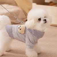 Pull pour chien de style classique, nouveau, en coton tissé, fin, pour le printemps et l'automne, ours en peluche, petit et moyen, deux pièces