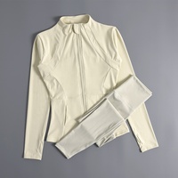 Nouvel ensemble de sport professionnel pour le yoga automne-hiver, veste zippée pour femme, cardigan ajusté, haut de sport pour la course à pied, en spandex et polyester, séchage rapide