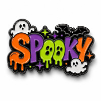 Broche en alliage de zinc avec impression UV, épingles émaillées Halloween, badge de revers en métal moulé, broche fantôme citrouille effrayante, décoration cadeau pour fête costumée