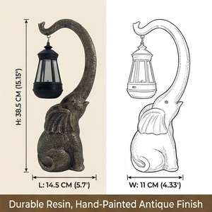 Estatuas de Elefantes <span class=keywords><strong>Solares</strong></span> para Jardín, IP44, Regalo Perfecto de Navidad para Mujeres, Escultura para Patio, Decoración de Paisaje con Luz - Product Image 4