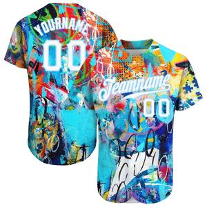 Pull en maille à col en V avec motif 3D sur maillot de baseball respirant à sublimation complète - Product Image 1