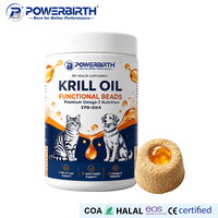 Compléments alimentaires pour animaux de compagnie à base d'huile de krill, d'huile de poisson, d'oméga 3, friandises à mâcher pour chiens et chats, soulagement des allergies cutanées, EPA, DHA, astaxanthine