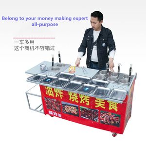 Коммерческая передвижная тележка для еды из нержавеющей стали, тележка для хот-догов для уличной еды - Product Image 5