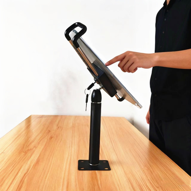 Anti-theft Security Aluminum Alloy Tablet Stand Holder Lock Fixed for 7-13 Inch Heavy Duty Kiosk Bracket 360 Degree Rotating