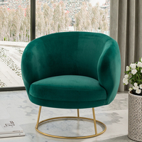Fauteuil de salon moderne de luxe Laynsino, base en métal, assise confortable, chaise en tissu, fabrication artisanale, respectueuse de l'environnement
