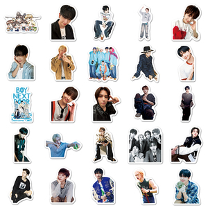 50 autocollants personnalisés imperméables en PVC BOYNEXTDOOR Kpop, autocollants décoratifs pour coque de téléphone, <span class=keywords><strong>tablette</strong></span>, bouteille d'eau - Product Image 3