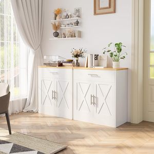Armoire <span class=keywords><strong>de</strong></span> <span class=keywords><strong>rangement</strong></span> en bois style ferme avec étagère réglable, porte à panneau surélevé, écologique et peu encombrante pour <span class=keywords><strong>cuisine</strong></span>, salle à manger, salon - Product Image 1