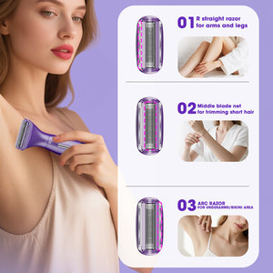 Lanumi 995 Kadınlar İçin 6'sı 1 Arada Elektrikli Tıraş Makinesi Bikini Düzeltici IPX5 Su Geçirmez Islak/Kuru Kullanım Vücut ve Yüz Tüy Dökücü Ev Tipi - Product Image 4