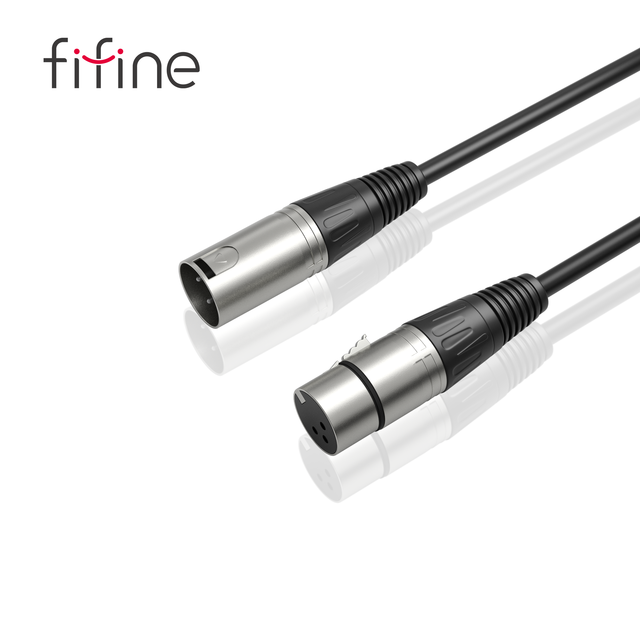 Fifine L9C XLR Audio Cable with PVC Jacket Braid Shielding Copper Conductor Male-Female 3-Pin Balanced Mic Cord for Microphone