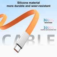 Câble de charge rapide double tête en silicone liquide plat 2-en-1 240W Source Factory pour ordinateurs portables et smartphones