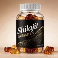 Bonbons gélifiés au Shilajit Or, Gummies au Shilajit, Marque Privée, Shilajit Pur de l'Himalaya, Gummies Or au Shilajit 3000mg