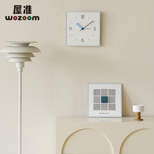 WOZOOM Simple <strong>Square</strong> <strong>Wall</strong> <strong>Clocks</strong> Nordic Modern Home Decor Punch-Free <strong>Clock</strong> Mute MDF Pine Dial <strong>Clock</strong> - Product Image 5