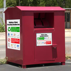 Tùy chỉnh ngoài trời kim loại quần áo tặng bin từ thiện quần áo tái chế Thùng sử dụng tháo rời quần áo thép Tặng thả hộp - Product Image 3