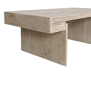 Vintage Industrial Coffee <b>Table</b> Reclaimed Wood Rectangular Double Tier Rustic Design - Product Image 6