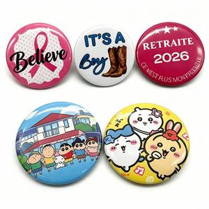 Badge en métal décoratif léger personnalisable de 25 mm, impression numérique par estampage, broche DIY, vente en gros - Product Image 4
