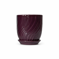 Pot de plante en céramique émaillée écologique contemporain et coloré pour bonsaï d'intérieur - En solde