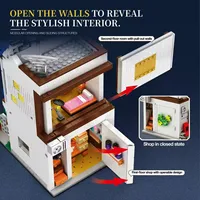 Reobrix 66504 1272 Piezas Nuevo Modelo Creativo de Tienda de Ramen Japonesa, Juguetes Educativos DIY, Regalos para Niños, Sets de Bloques de Construcción