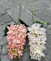 Lukisan Minyak Bunga Hydrangea Besar Berkualitas Tinggi Gaya Lukisan, Tanaman Hydrangea Putih Sutra Buatan untuk Dekorasi Acara