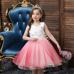 Flower Girl Tutu Dress Sleeveless A-Line Tulle Pink Red For Children Princess Dress Performance Costume - Product Image 2
