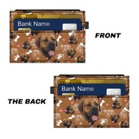Porte-cartes en cuir PU personnalisé avec logo, imprimé UV, pour femme, motif mignon, étui personnalisé pour cadeau d'entreprise promotionnel