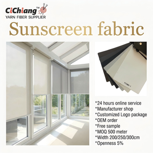Home 30% Polyester 70% PVC Flame Retardant 1080 Window <b>Sunscreen</b> Fabric 5% Openness Roller Blinds Curtain Fabric Blackout - Product Image 1