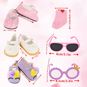 ถุงเท้าตุ๊กตาลายหัวใจสีแดงสีชมพูสีม่วงสีขาวสำหรับตุ๊กตาสาวอเมริกันอายุ 7-14 ปีอุปกรณ์เสริม - Product Image 2