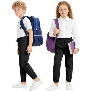 Pull On Stretch <b>School</b> Uniform Pant Jogger Pants For Toddler To Youth Boys And Girls Unisex Knit Spandex Polyester - Product Image 2