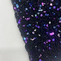 Tissu en velours doux certifié OEKO-TEX avec broderie de paillettes colorées pour robes de mariée, vêtements pour filles et décoration intérieure